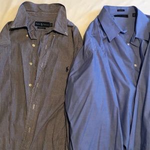 SOLD 2 Men’s Button Down Dress Shirts Size 18-18.5